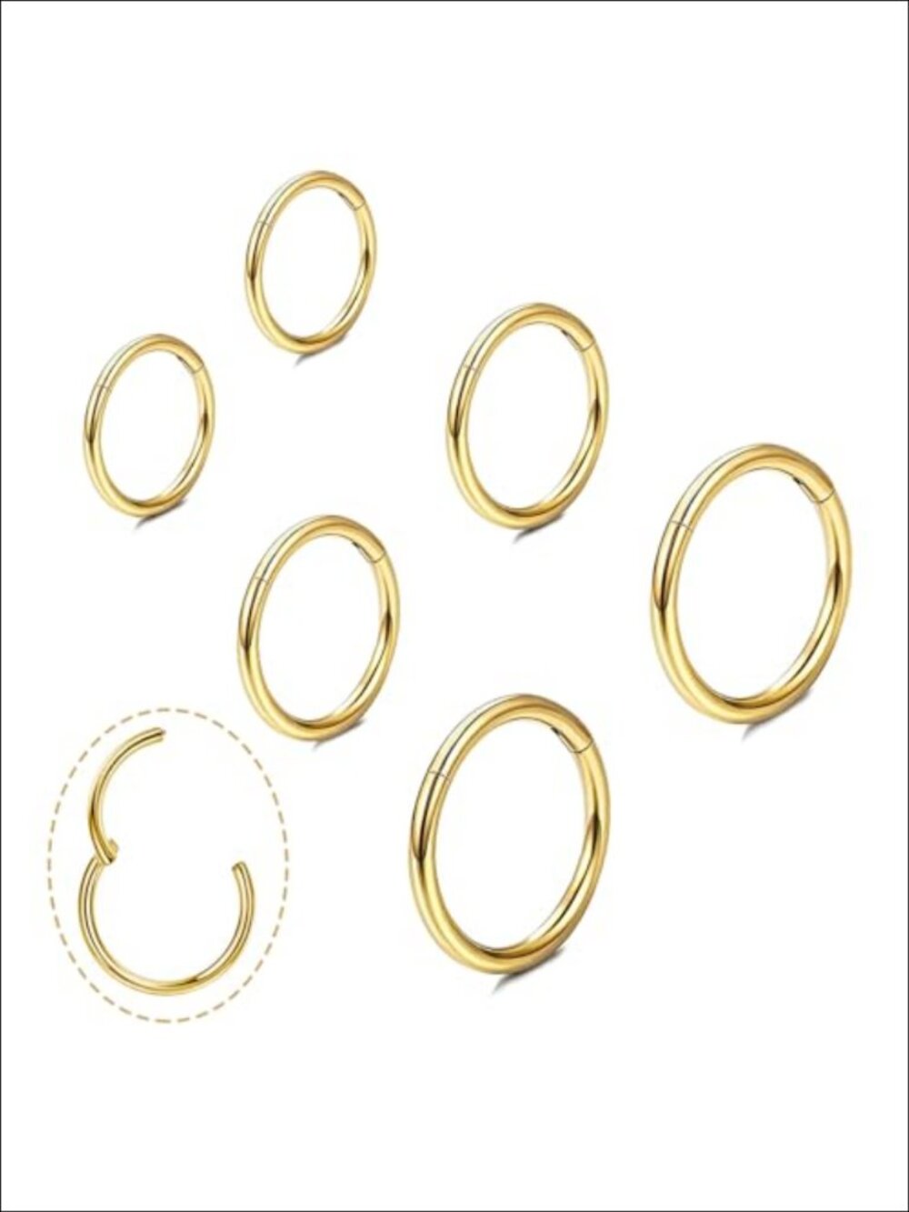 Small 14K Gold Plated Hoop Earrings Surgical Steel Cartilage
